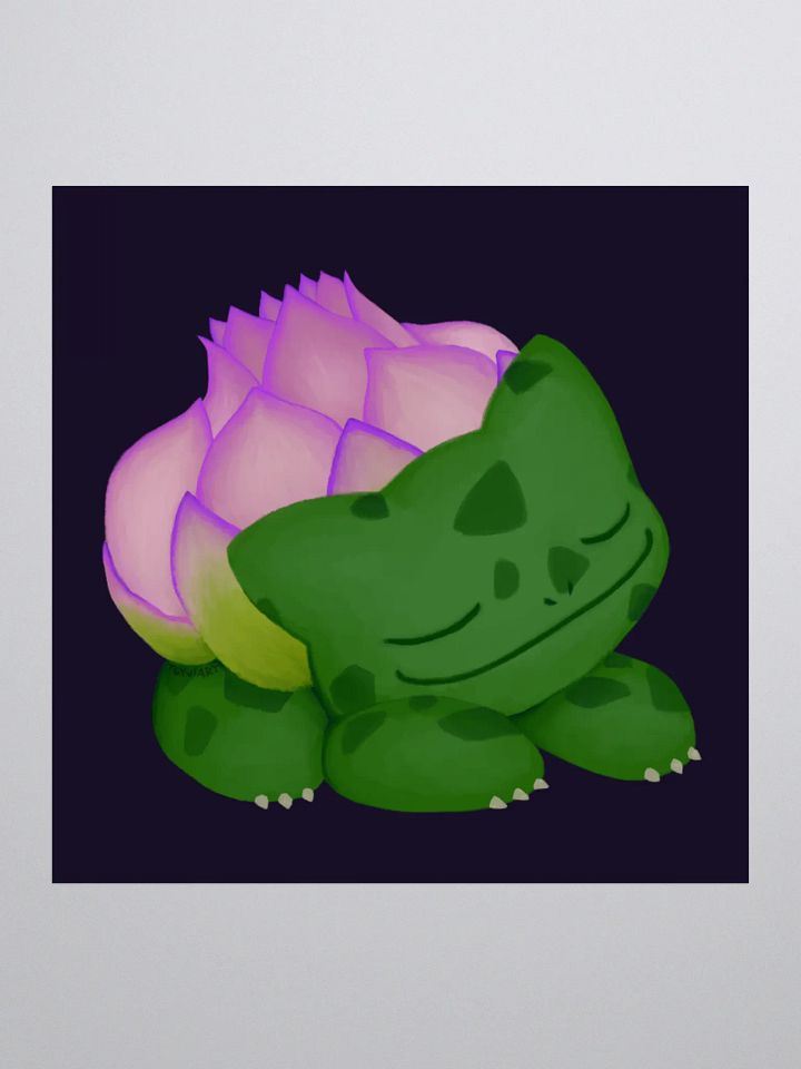 Lotus Frog Sticker (Purple Background) product image (1)