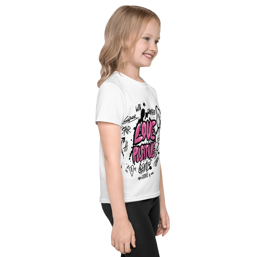 Kids Crew Neck T-Shirt Love Positive Graphic All-Over Print product image (4)