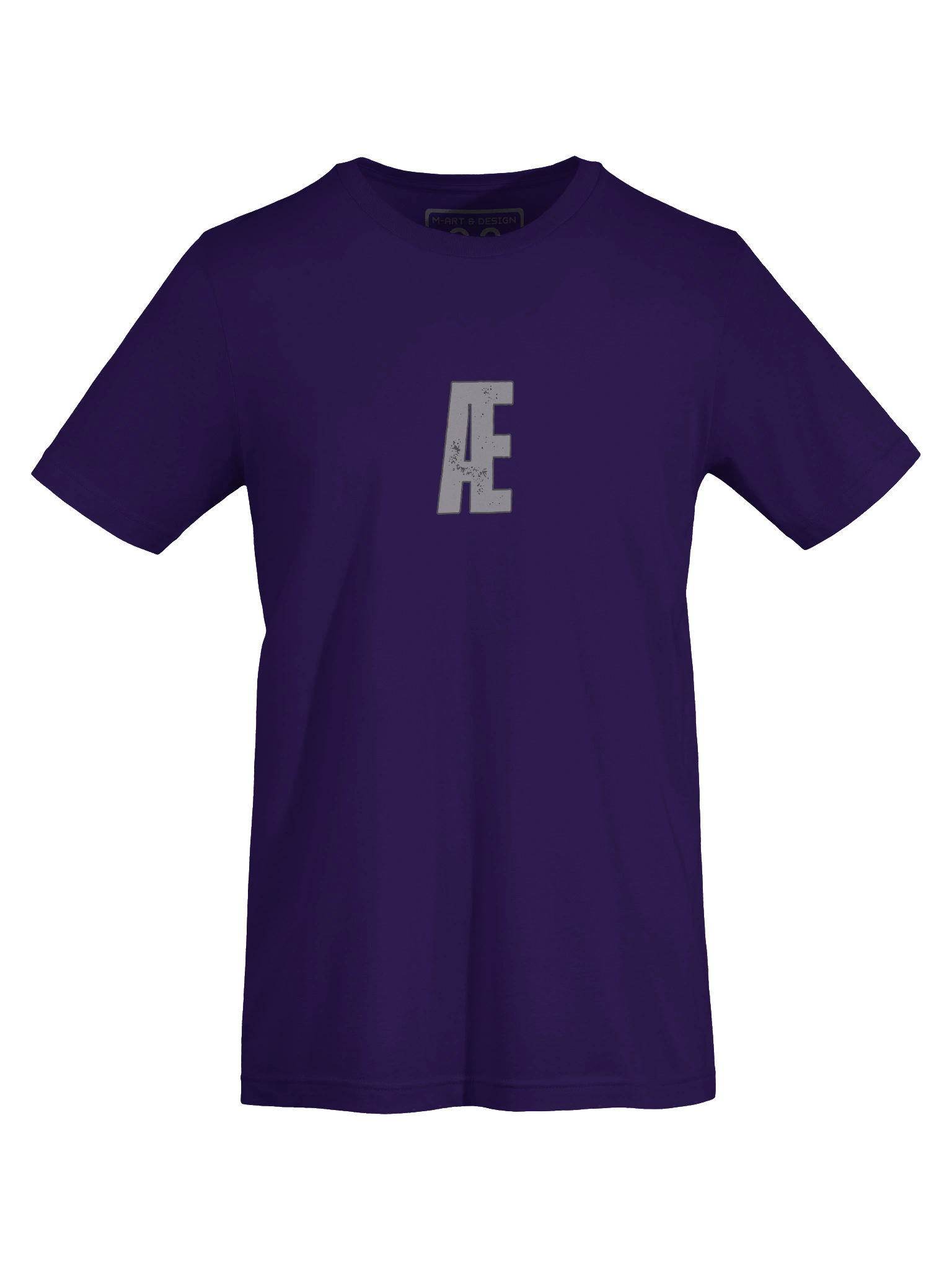 Distressed Gray Danish Letter Æ on Black – Nordic Typography Art Print product image (70)