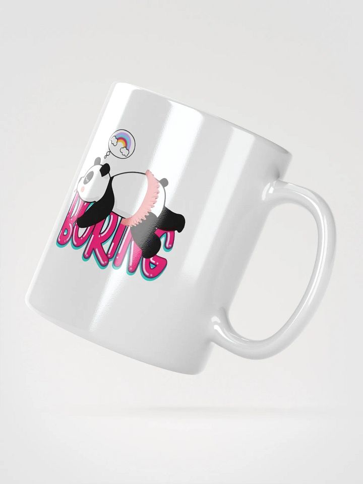 White Glossy Mug Boring Panda product image (2)