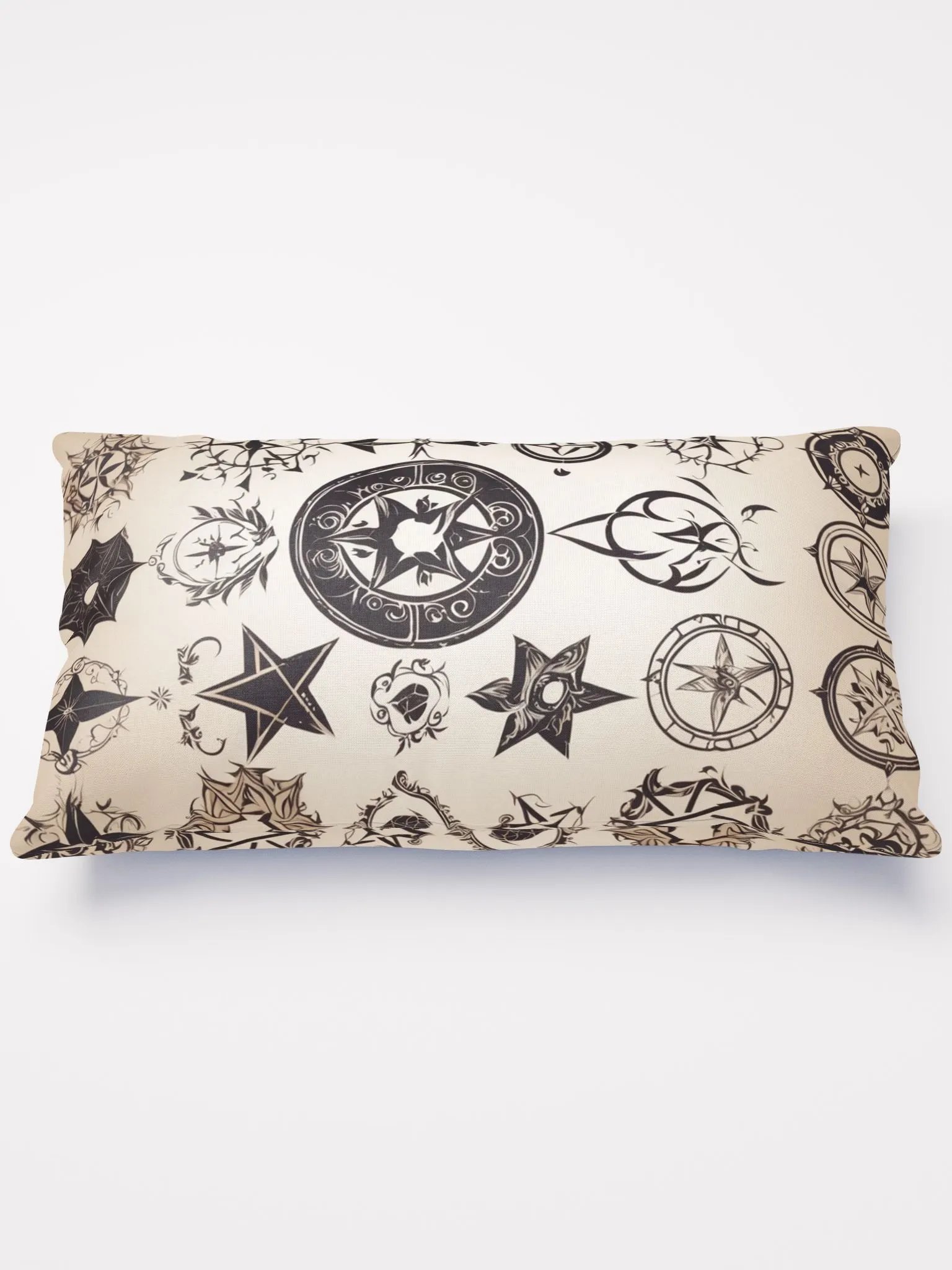 Black and Cream Symbology Cushion product image (1)