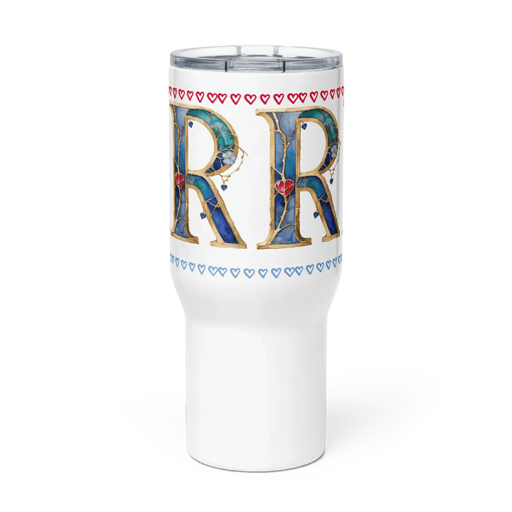 Valentine’s Monogram Letter R(4) Travel Cup product image (3)