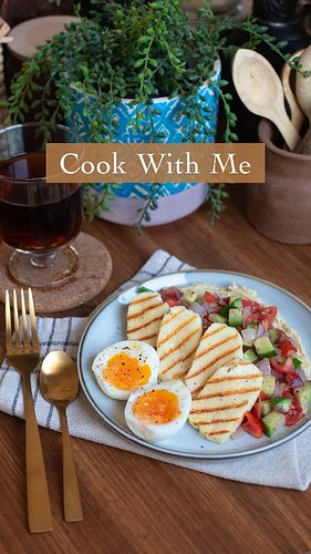 🌞 Halloumi Breakfast Plate 🥗 

• Halloumi - sliced and fried
• Soft or hard boiled egg
• Hummus

• Salad;
• Cherry tomatoes 
...