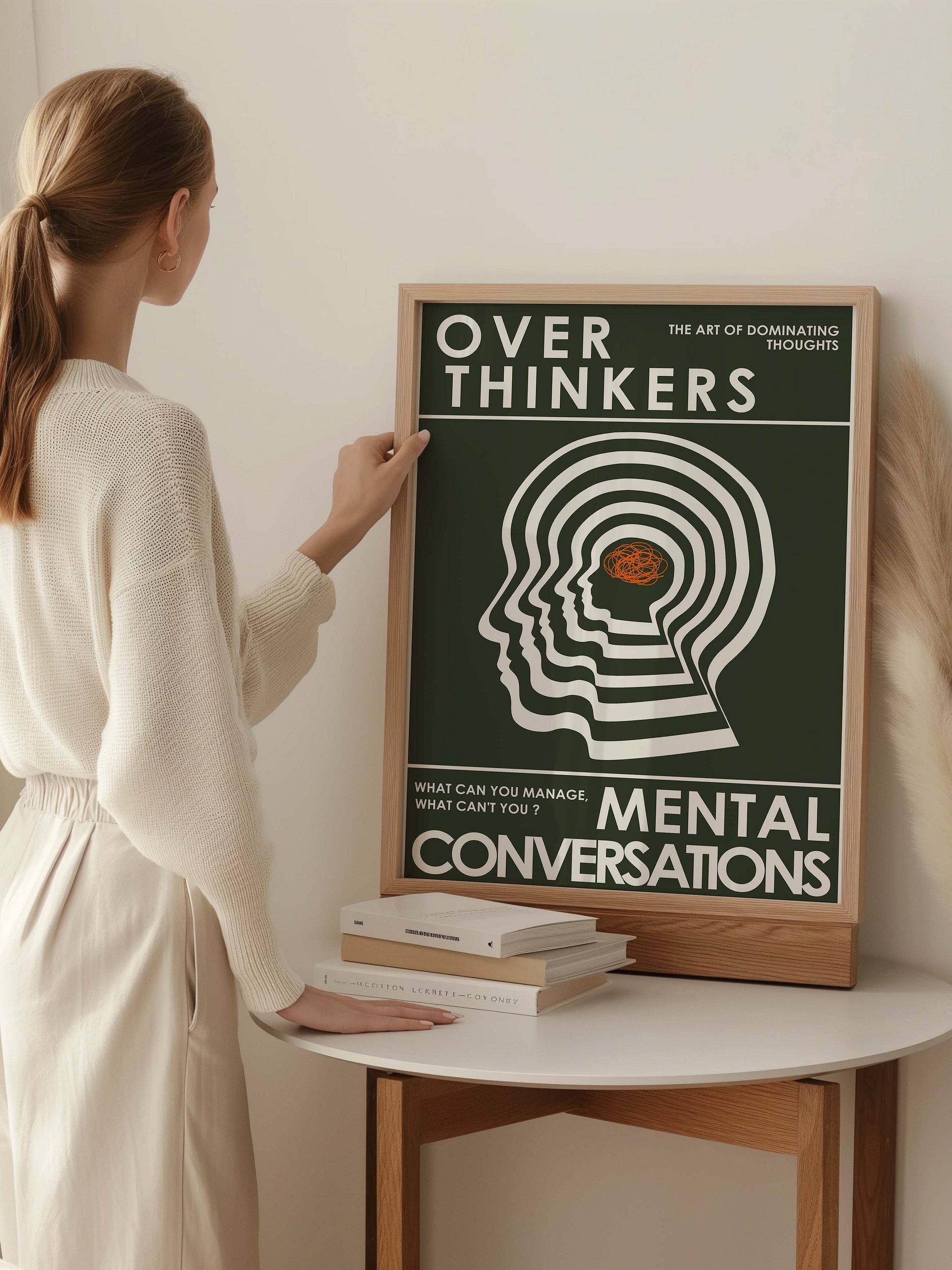 OverThinkers Wall art Poster Green White product image (1)