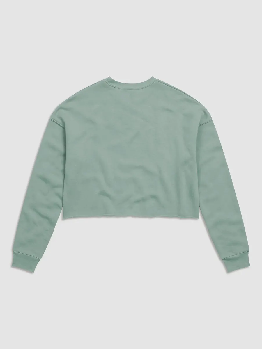 “It’s all a bit!!!” (sm. lined design, #96B697) Women's Fleece Crop Sweatshirt product image (11)