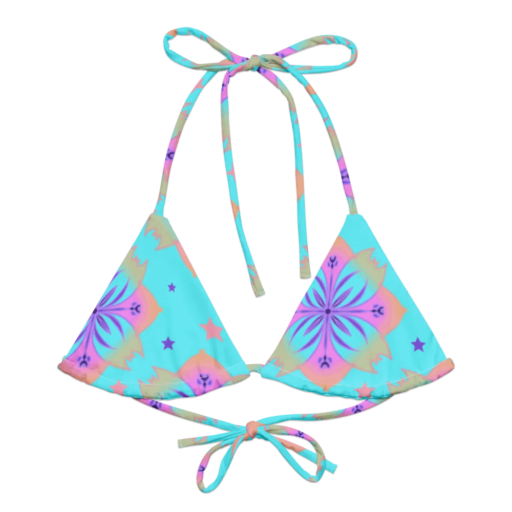 Pretty Pastel Bow Pattern String Bikini Top product image (1)