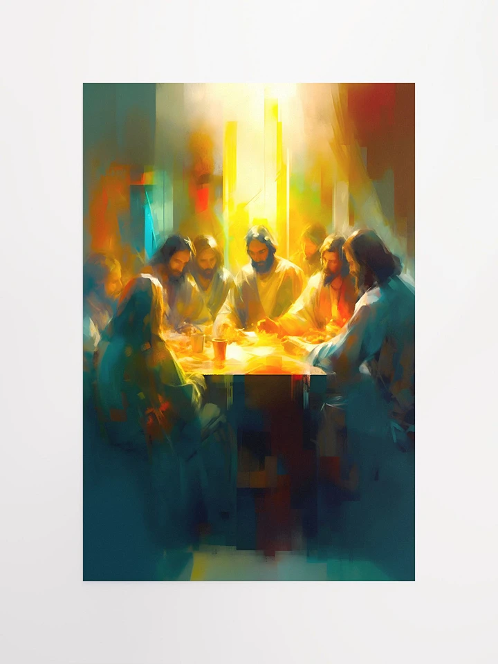 The Last Supper of Jesus Christ and the Apostles Abstract Depiction Religious Art Matte Poster product image (2)