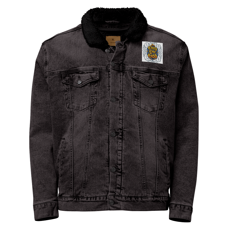 Only One God Threadfast Apparel Unisex Sherpa Denim Jacket By Chilly Palmer product image (1)