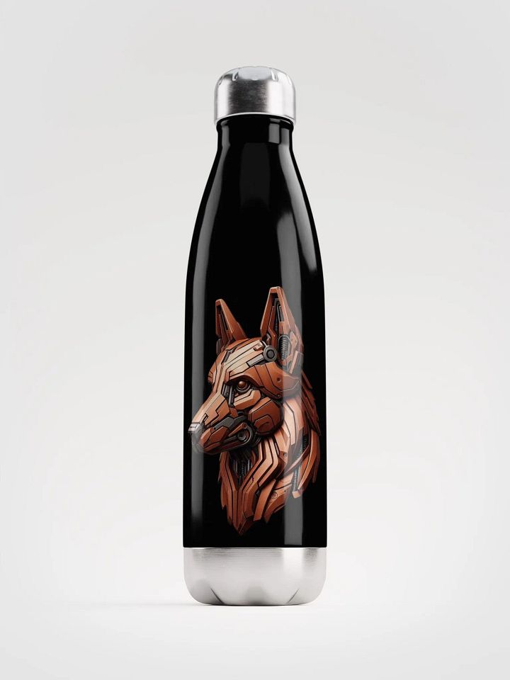 Stainless Steel Water Bottle with German Shepherd Iron Dog Robot Design product image (1)