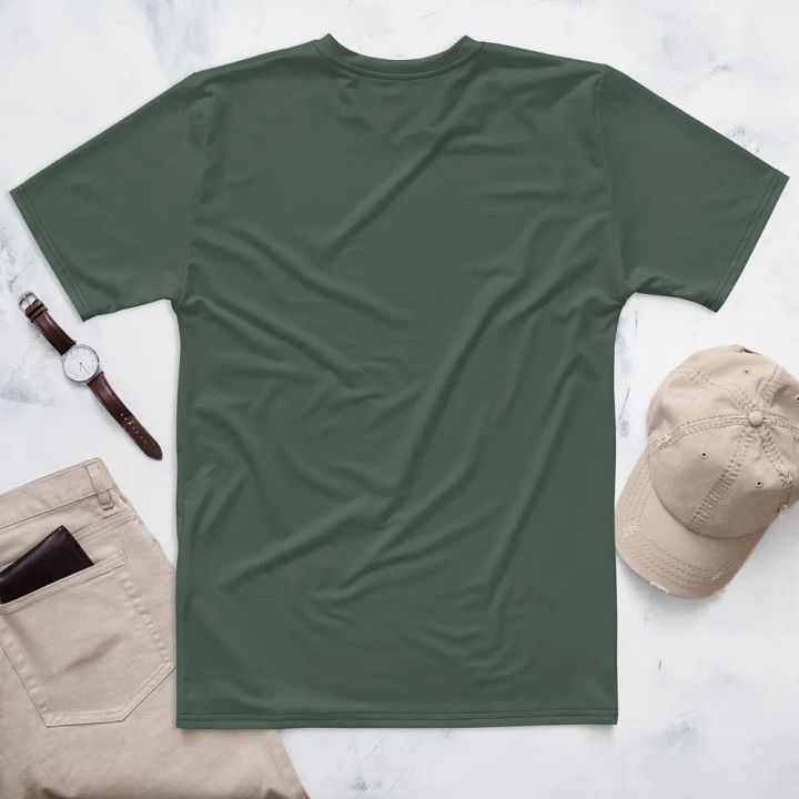 Plain Dark Sage Green Soft Summer Men's Crewneck Polyester Heavyweight Premium T-Shirt by Treasure Pie product image (2)