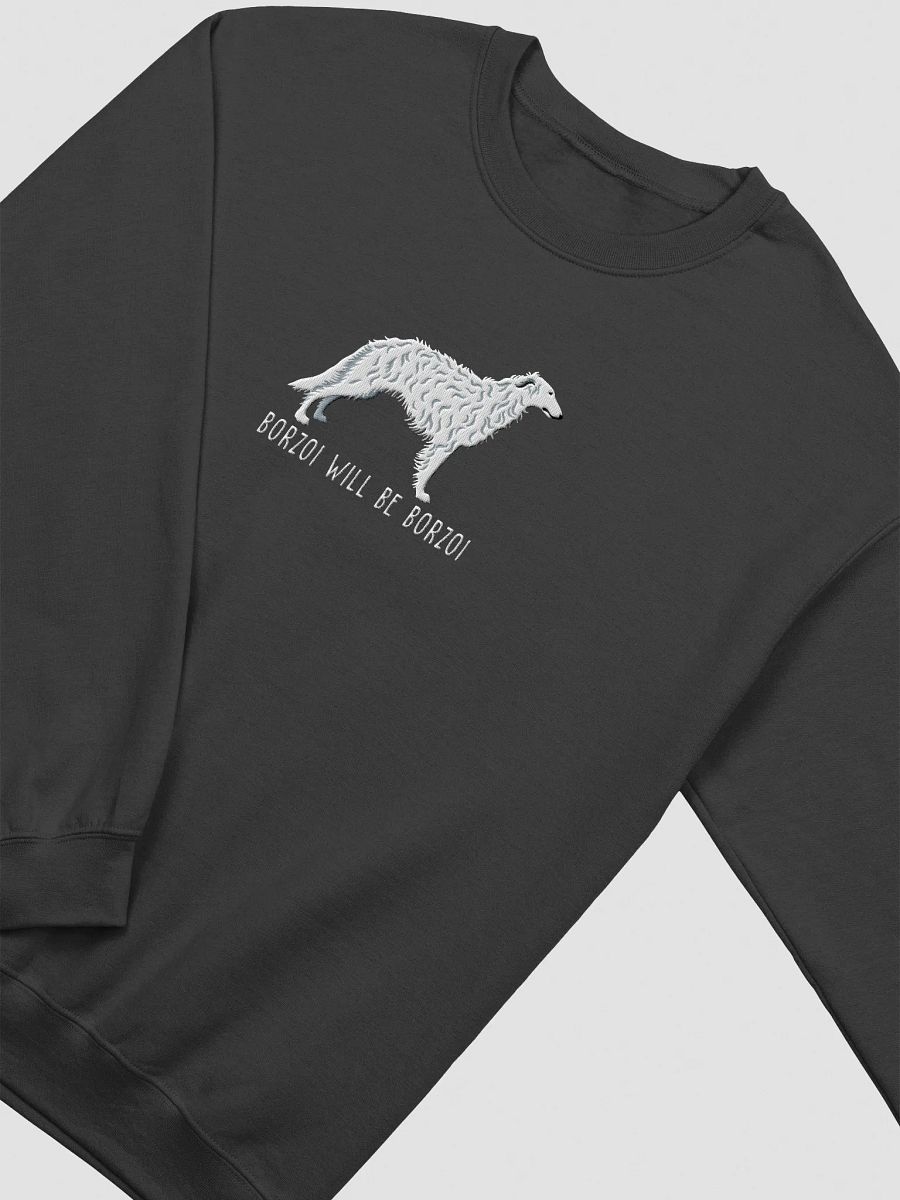 Borzoi Will Be Borzoi Sweatshirt (Embroidered) of a Borzoi(White) product image (14)