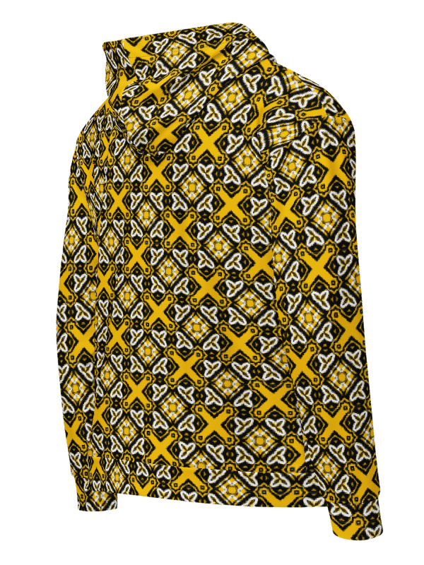 Symmetric X Grid Unisex Zip Hoodie product image (2)