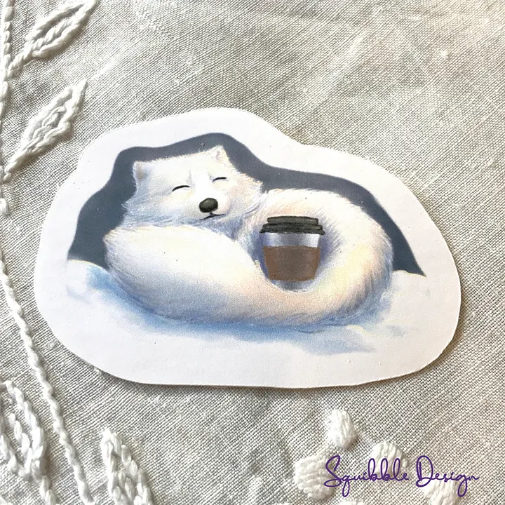Vinyl Sticker - Arctic Coffee Fox product image (1)