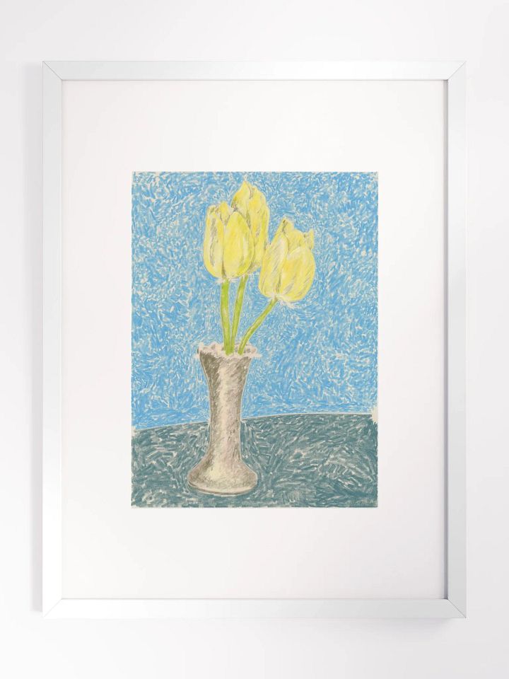 yellow tulips in grandmother's vase print framed product image (10)