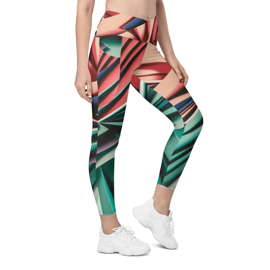Abstract Geometric Women's Crossover Leggings in Vibrant Colors (2XS-6XL) product image (9)