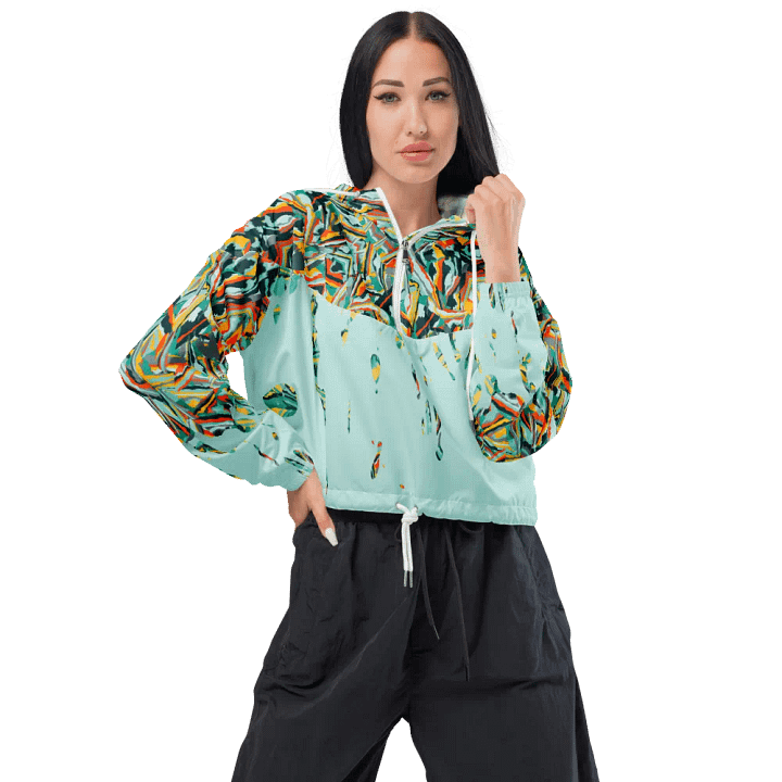 Colorful Destruction | Women's Cropped Windbreaker product image (1)