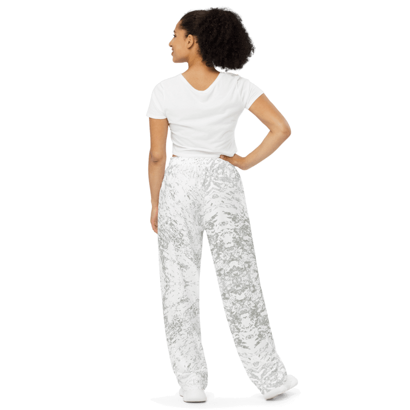 Abstract Pale Monochrome Unisex Wide Leg Trousers product image (5)