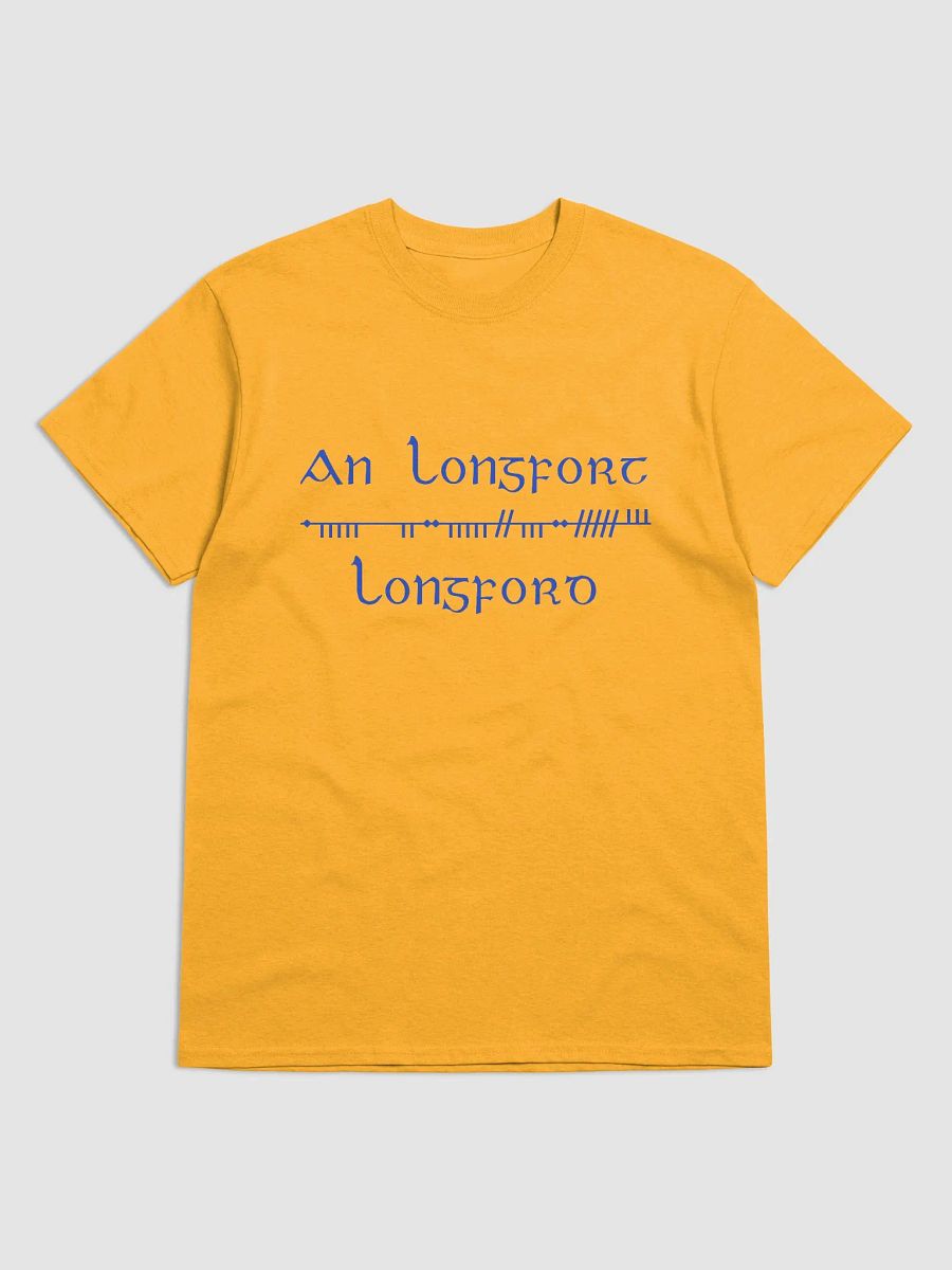 Longford/An Longfort Scholastic style Ogham gold printed T-shirt product image (1)