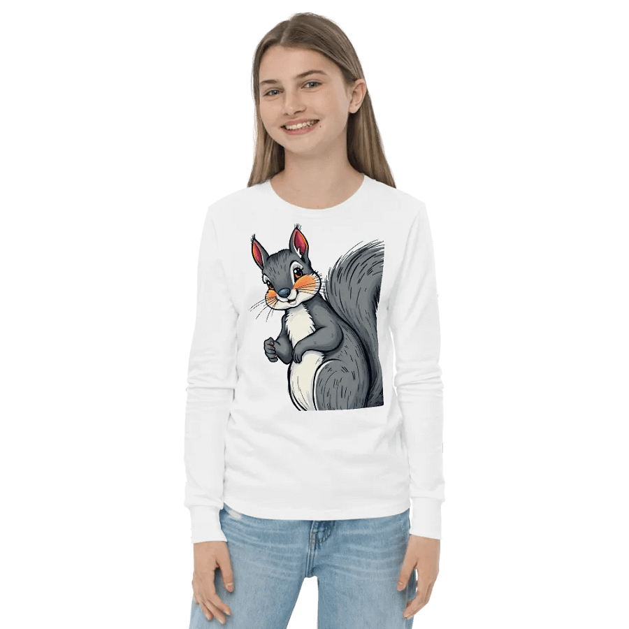 Expressive Squirrel Youth Long Sleeve T-Shirt product image (2)