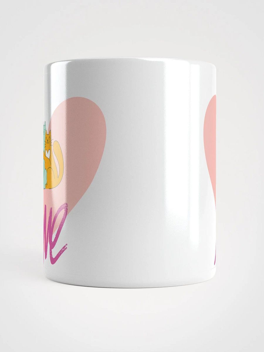White Glossy Mug Lovely Cats product image (5)