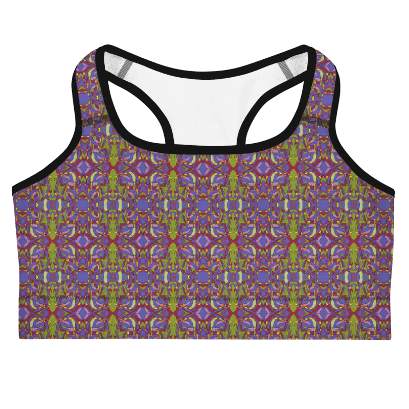 Pepper Spark – Vibrant Mosaic Pattern Basic Sports Bra product image (1)