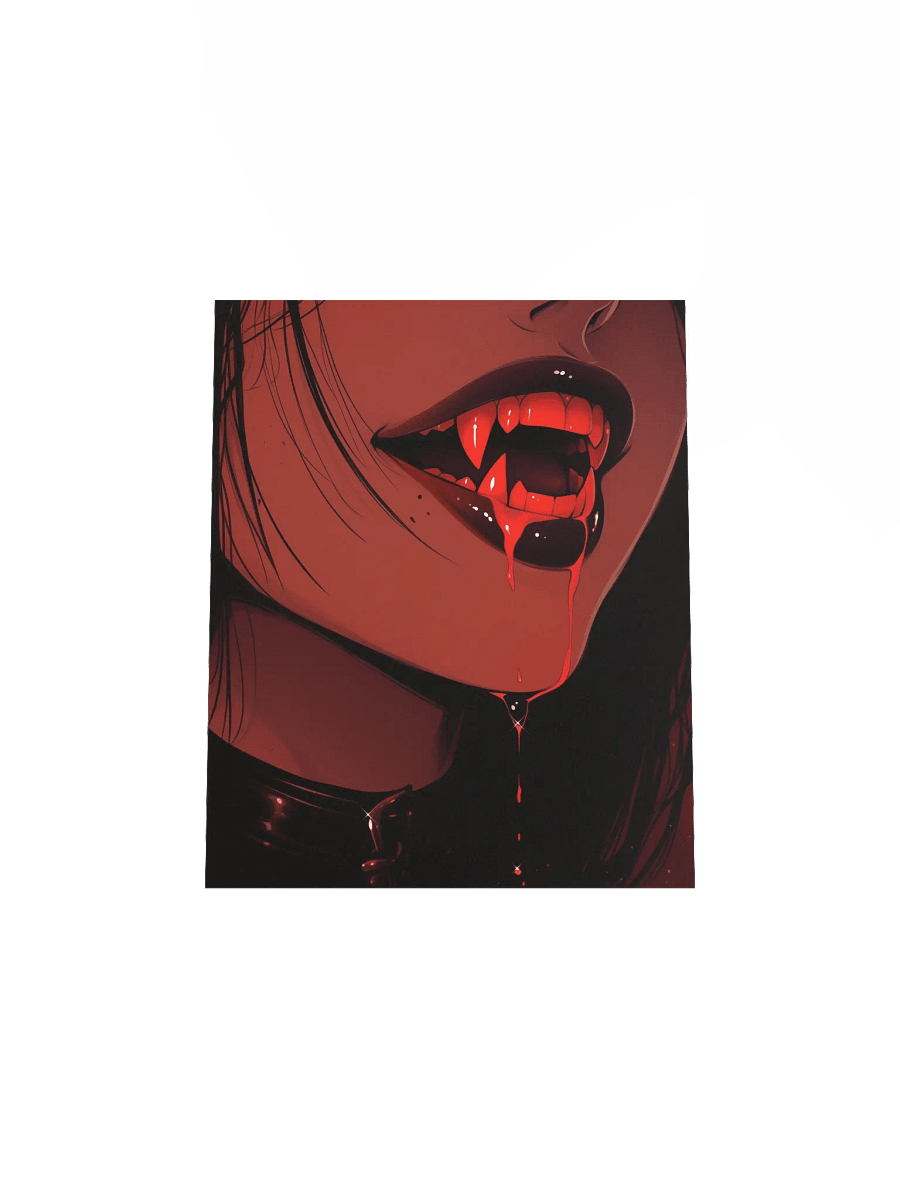 Bloody Vampiric Fangs Matte Poster product image (19)