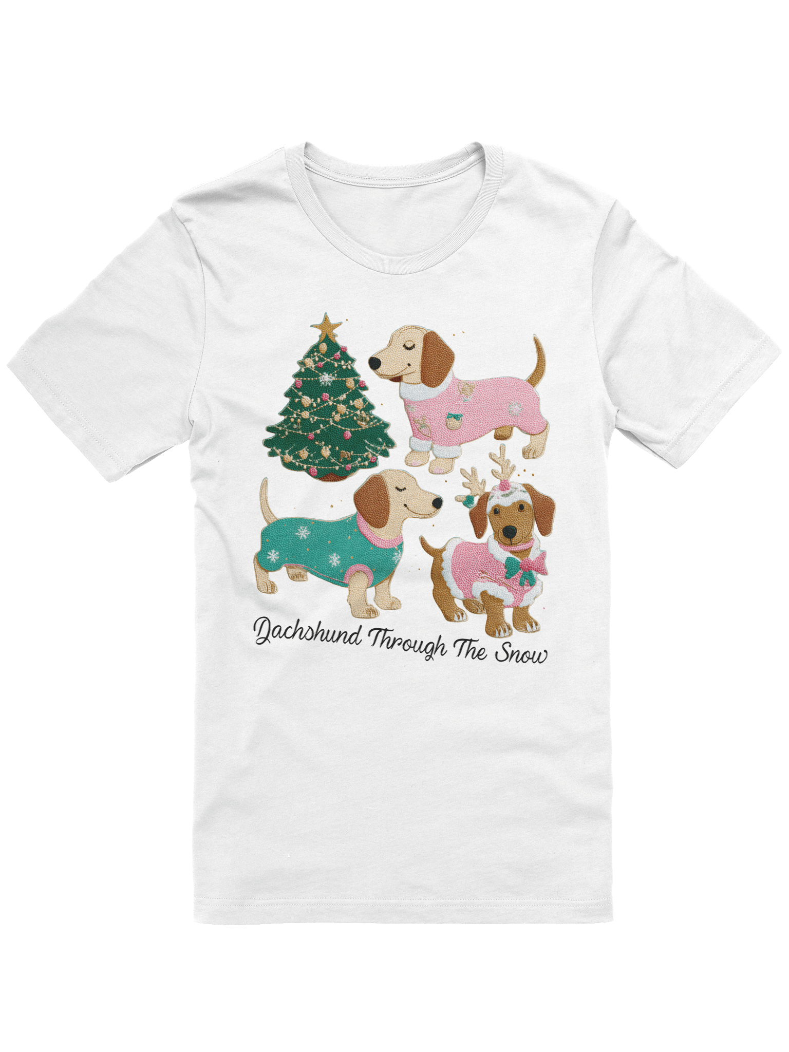 Dachshund Through The Snow Dogs T-Shirt – Festive Holiday Pup Tee product image (1)