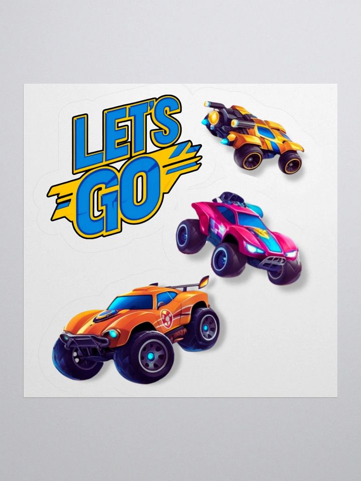 Rocket League Inspired Let's Go Cool Colorful Cars Sticker product image (1)