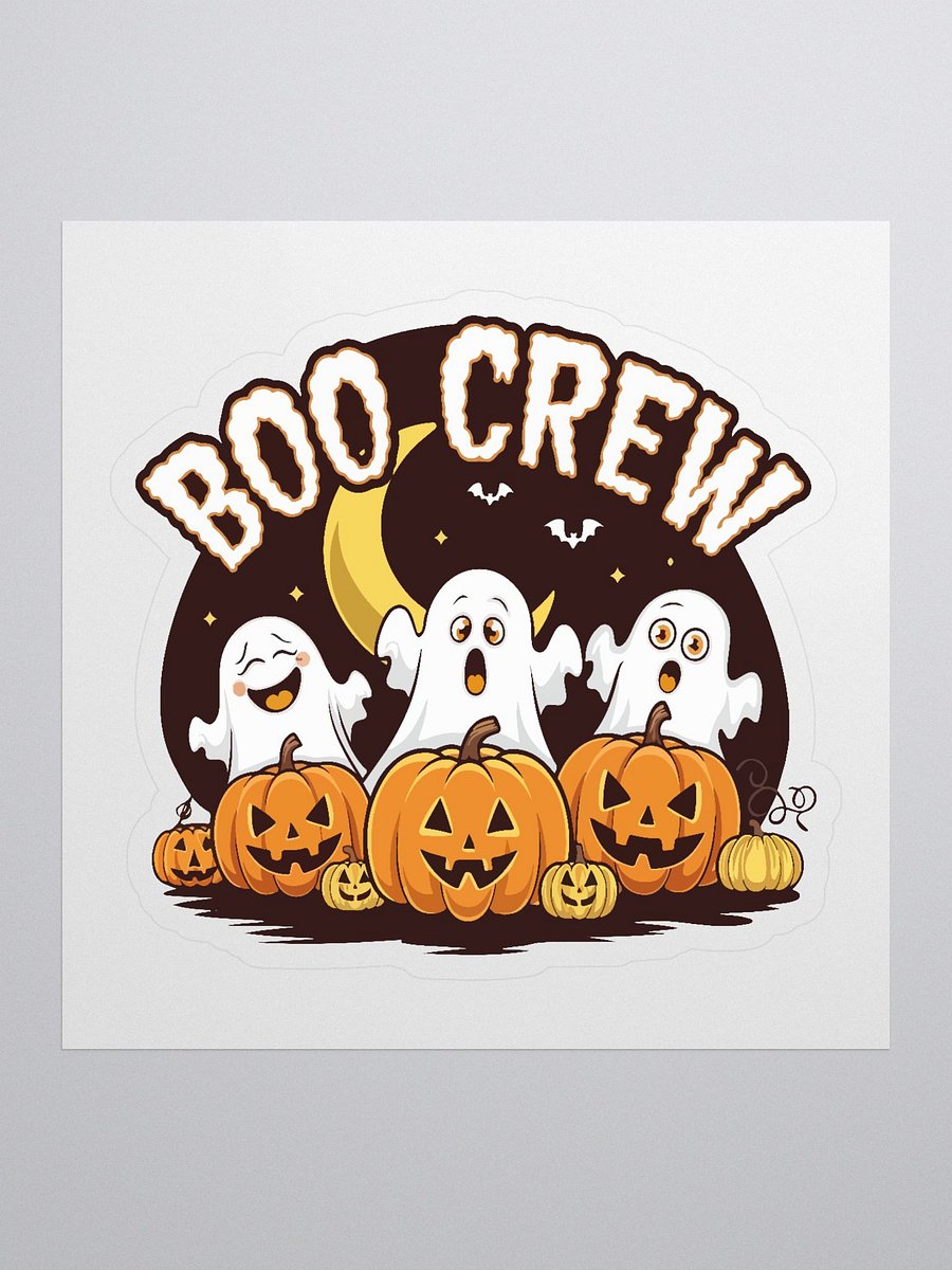 Boo Crew Halloween Ghost & Pumpkin Sticker – Cute Spooky Season Vinyl Decal product image (1)