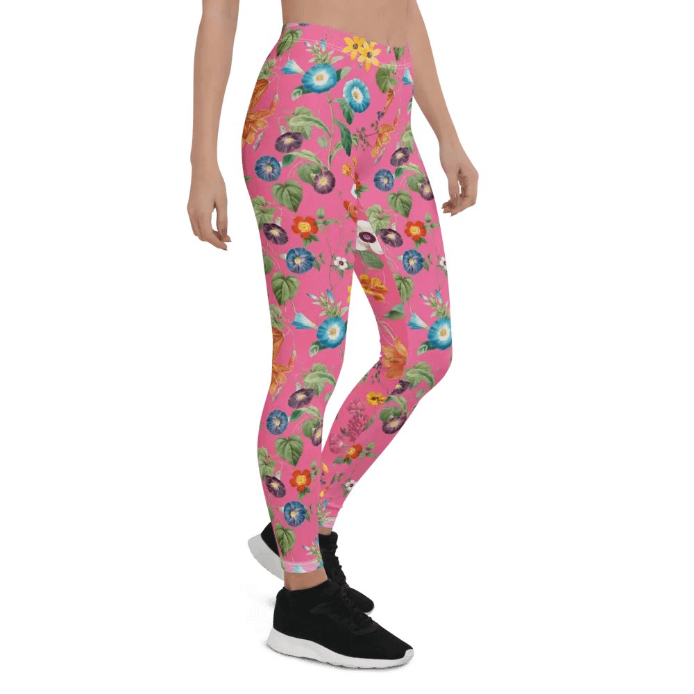 All-Over Pink Floral Printed Leggings product image (6)