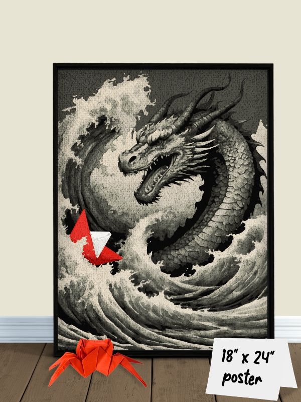 DRAGON & ORIGAMI BOAT GAME ROOM POSTER FOR BOARD GAMERS - 18