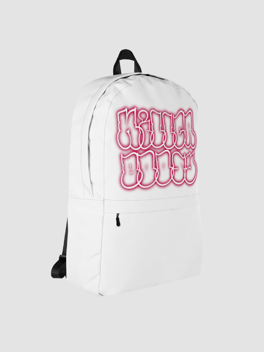 White Cutesy Graffiti Print Backpack product image (4)