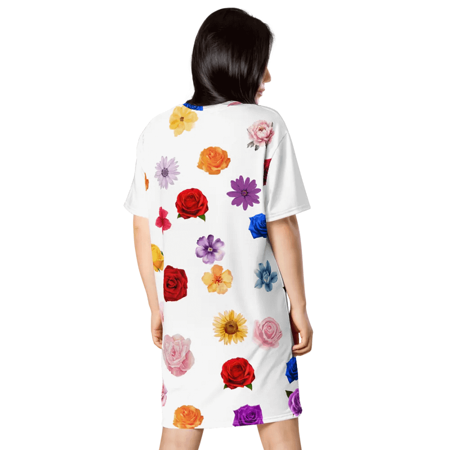 Colorful Rose Flowers T Shirt Dress product image (4)