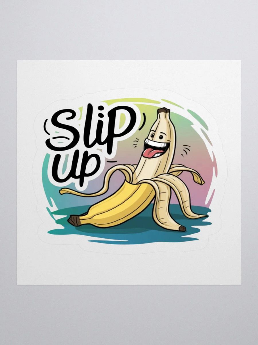Playful "Slip Up" Banana Sticker - Fun Cartoon Decal product image (1)