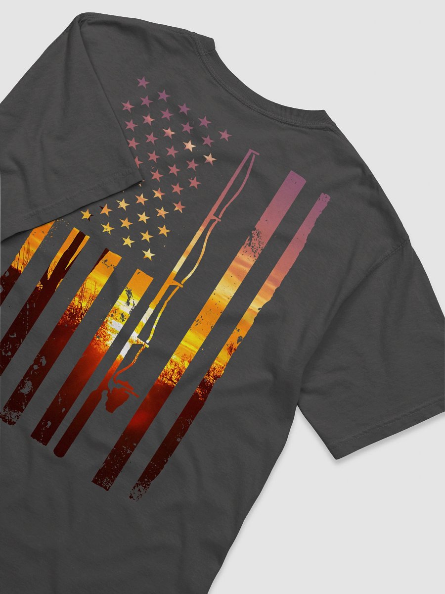 Sunset Serenade American Fishing Flag T-Shirt product image (43)