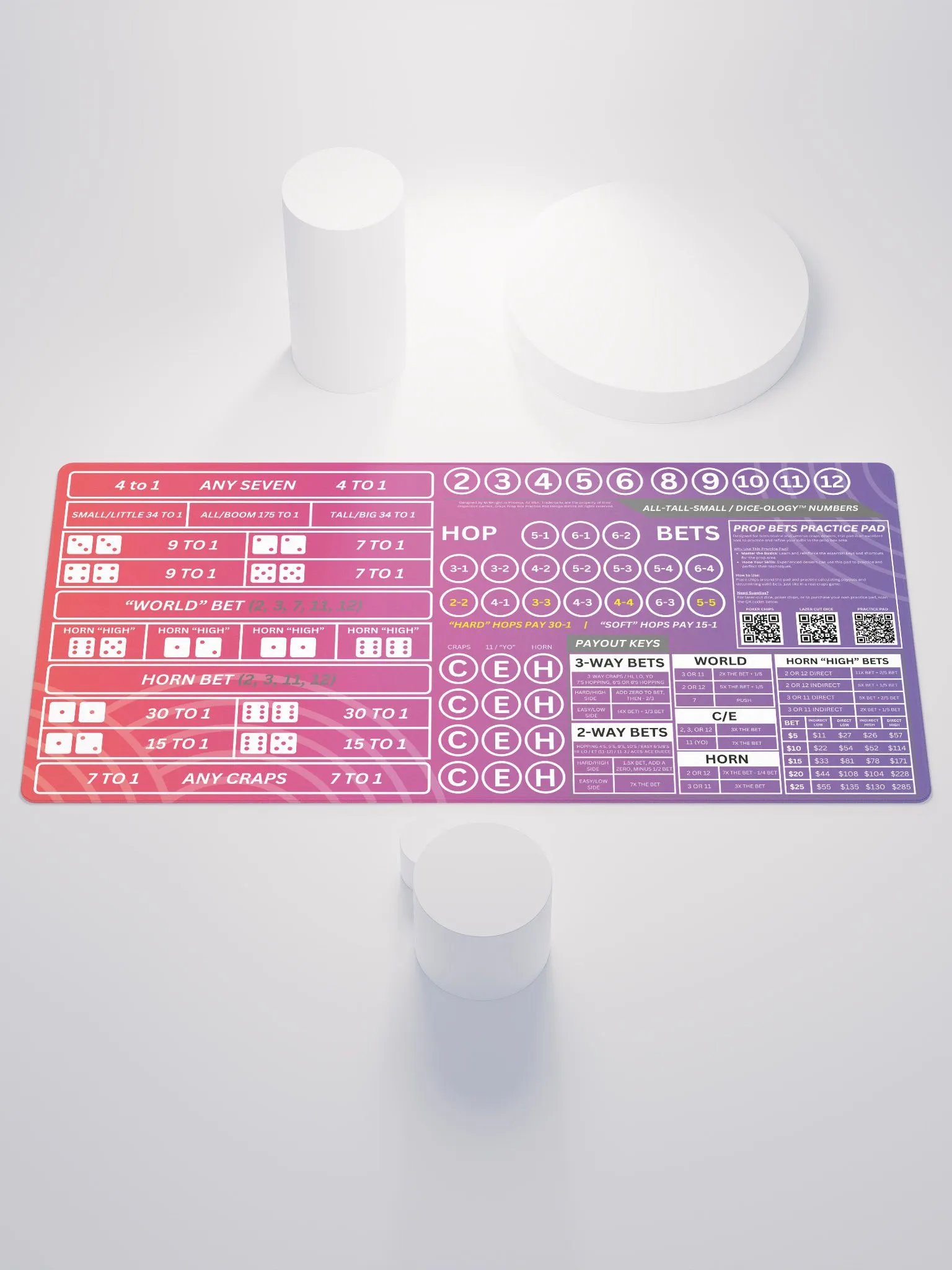 Craps Prop Box Practice Pad - Sherbet product image (1)
