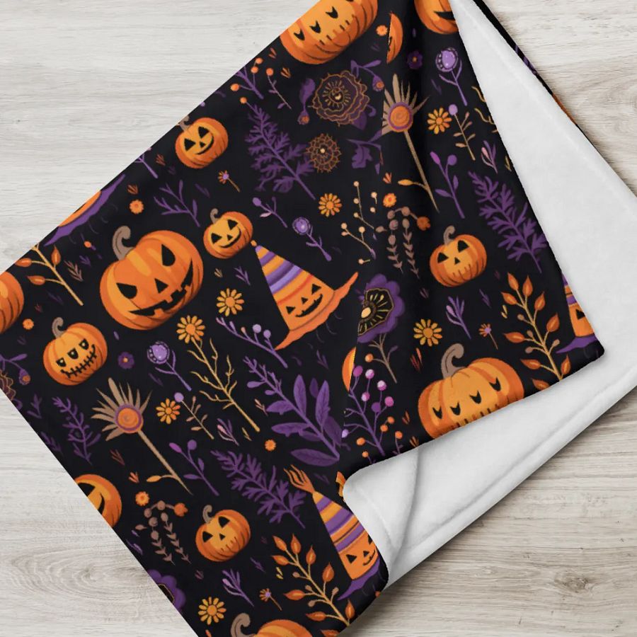 Black And Purple Halloween Blanket product image (5)