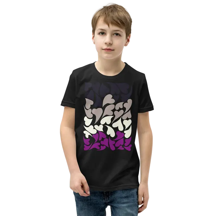 Nestled PRIDE Asexual T-shirt (Youth) product image (1)