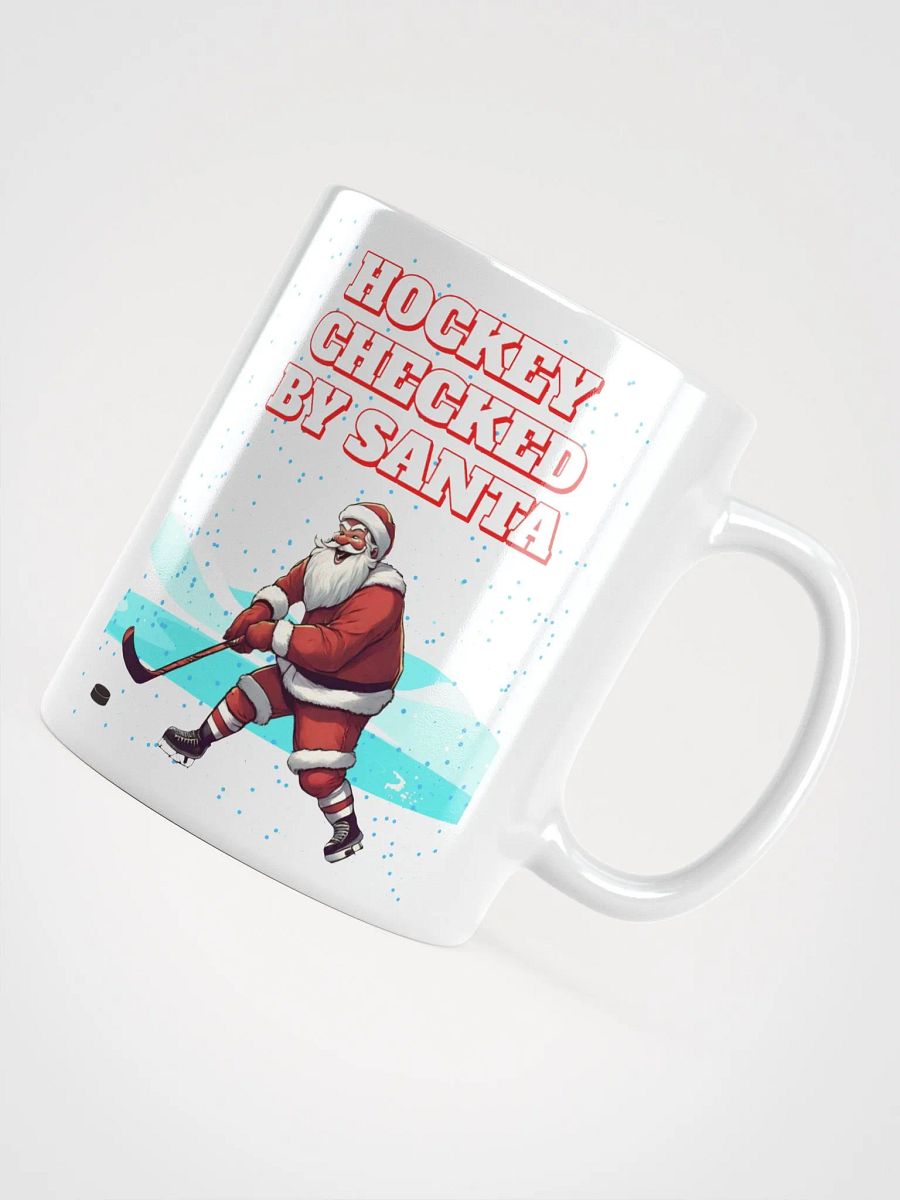 Hockey Checked By Santa Christmas White Mug product image (10)