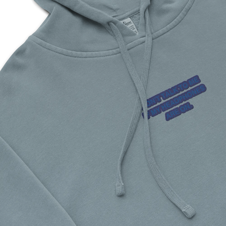 HEADPHONES ON (lake design) embroidered pigment hoodie product image (1)