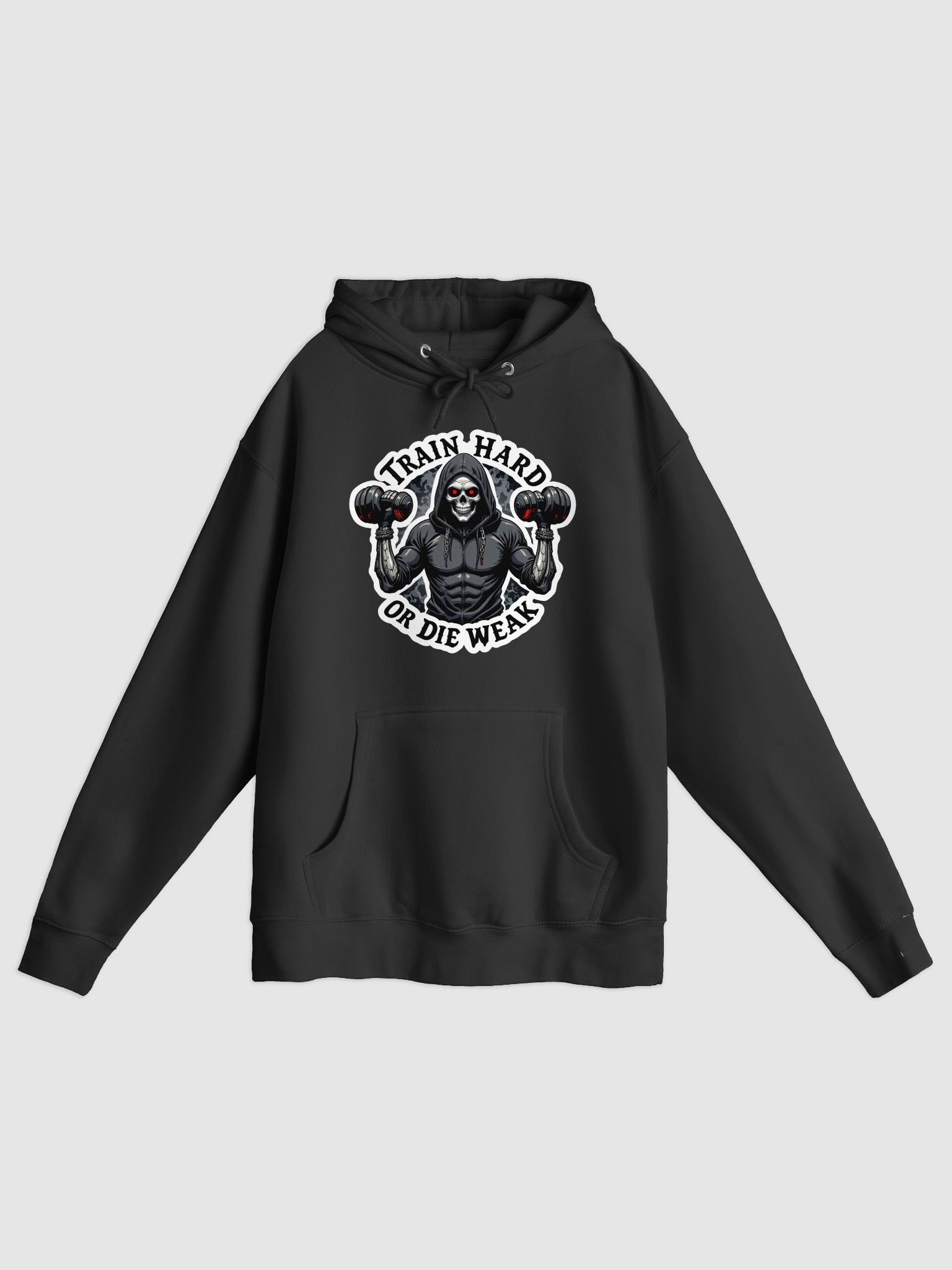 Glowing-Eyed Skeleton Strength Hoodie product image (1)