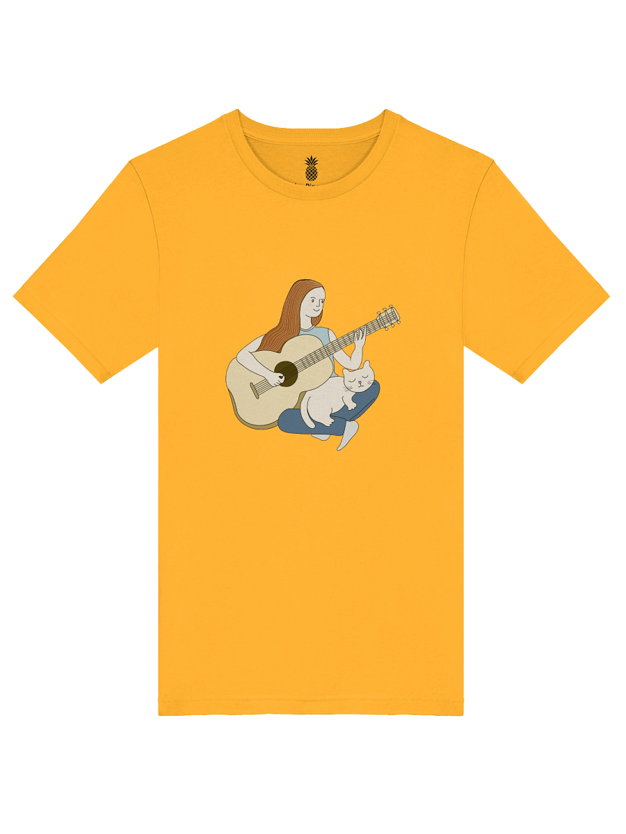 Woman Playing Acoustic Guitar and Her Cat Unisex T-Shirt product image (45)