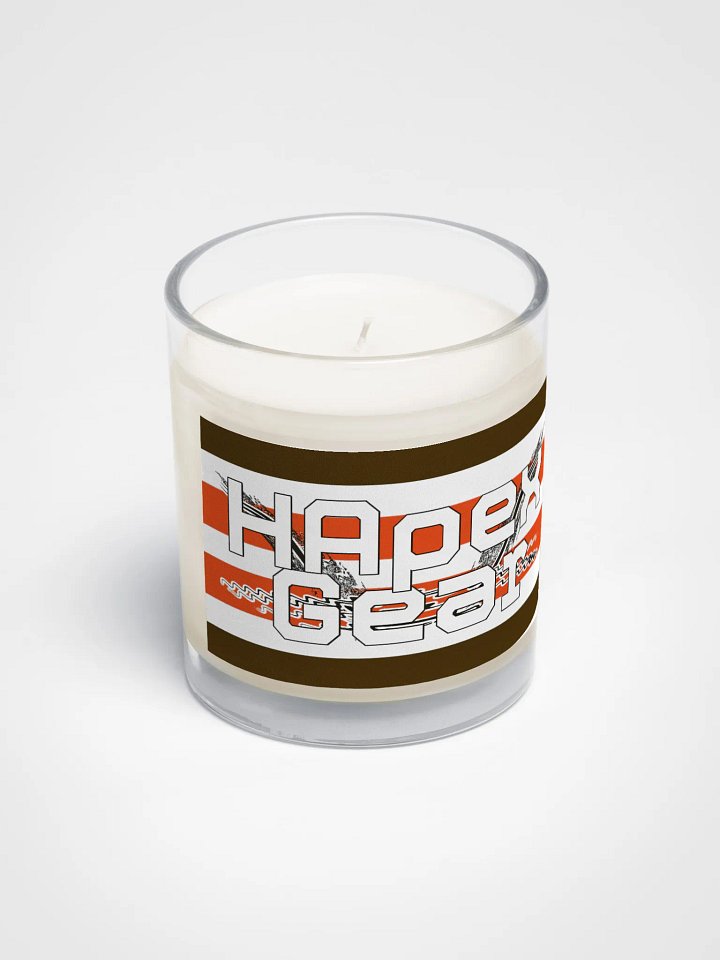 White HApex Gear Black Logo - Soy Wax Candle In A Clear Glass Jar product image (2)