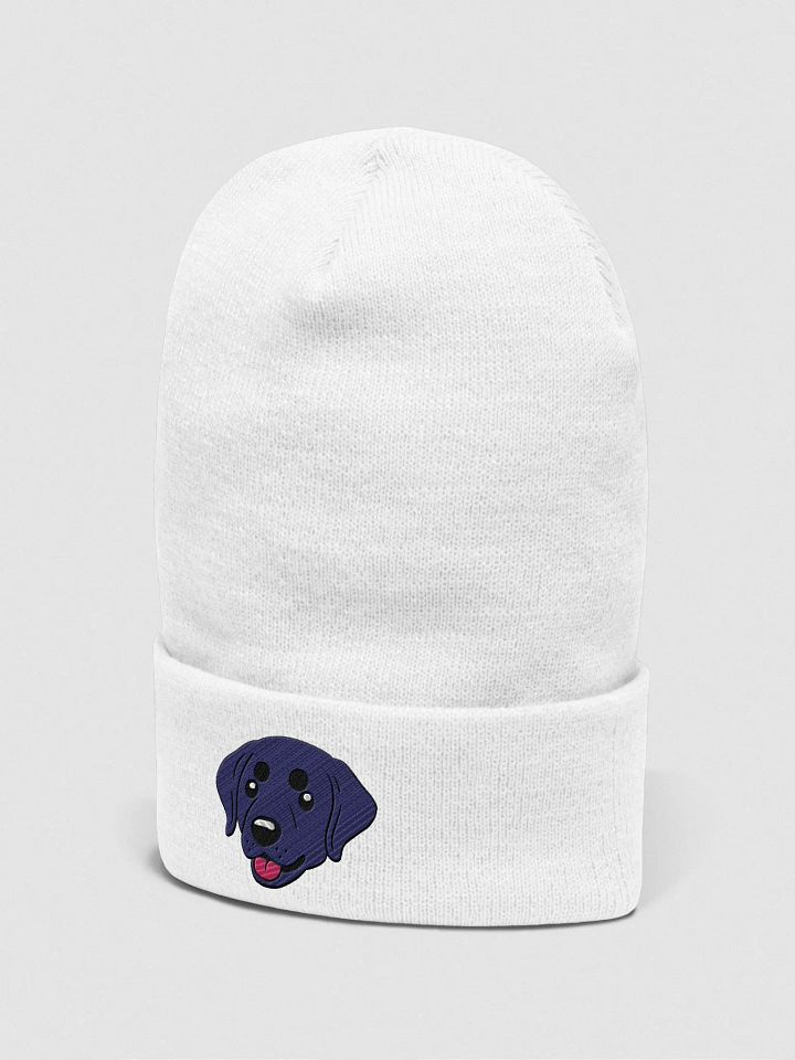 Happy Black Labrador Retriever Pup Embroidered Beanie product image (2)