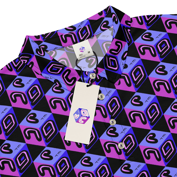 Next Generation Records All Over Print Mens Polo Shirt NGR Cube Logo product image (2)