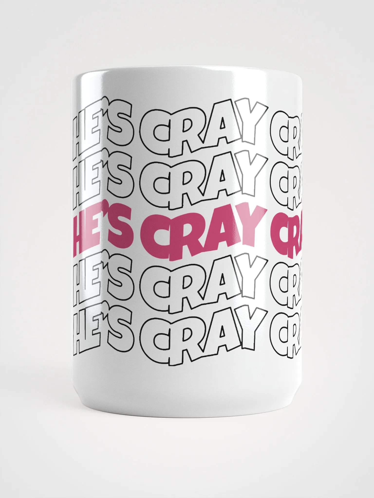 He's cray cray! Mug (pink/black) product image (5)