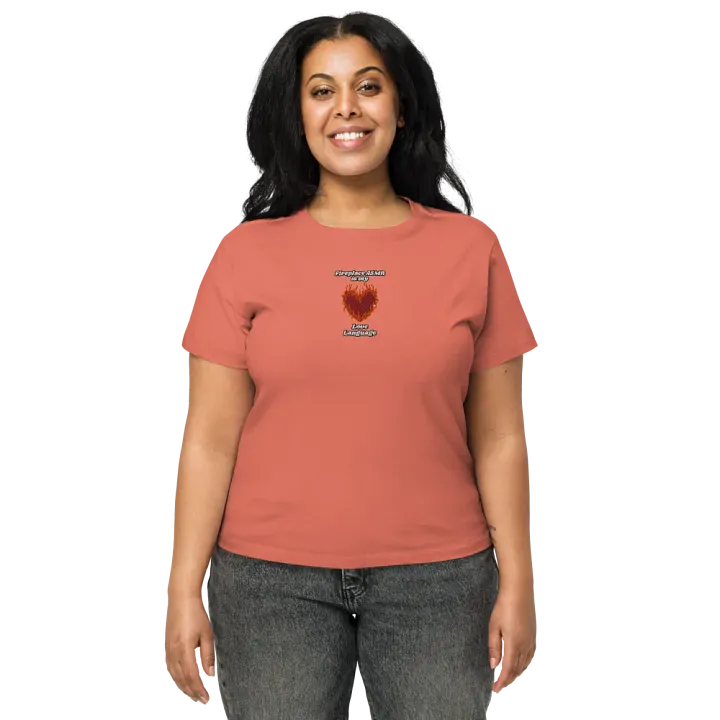 Flaming Heart - Fireplace ASMR is my Love Language | Embroidered High Waisted Tee product image (2)