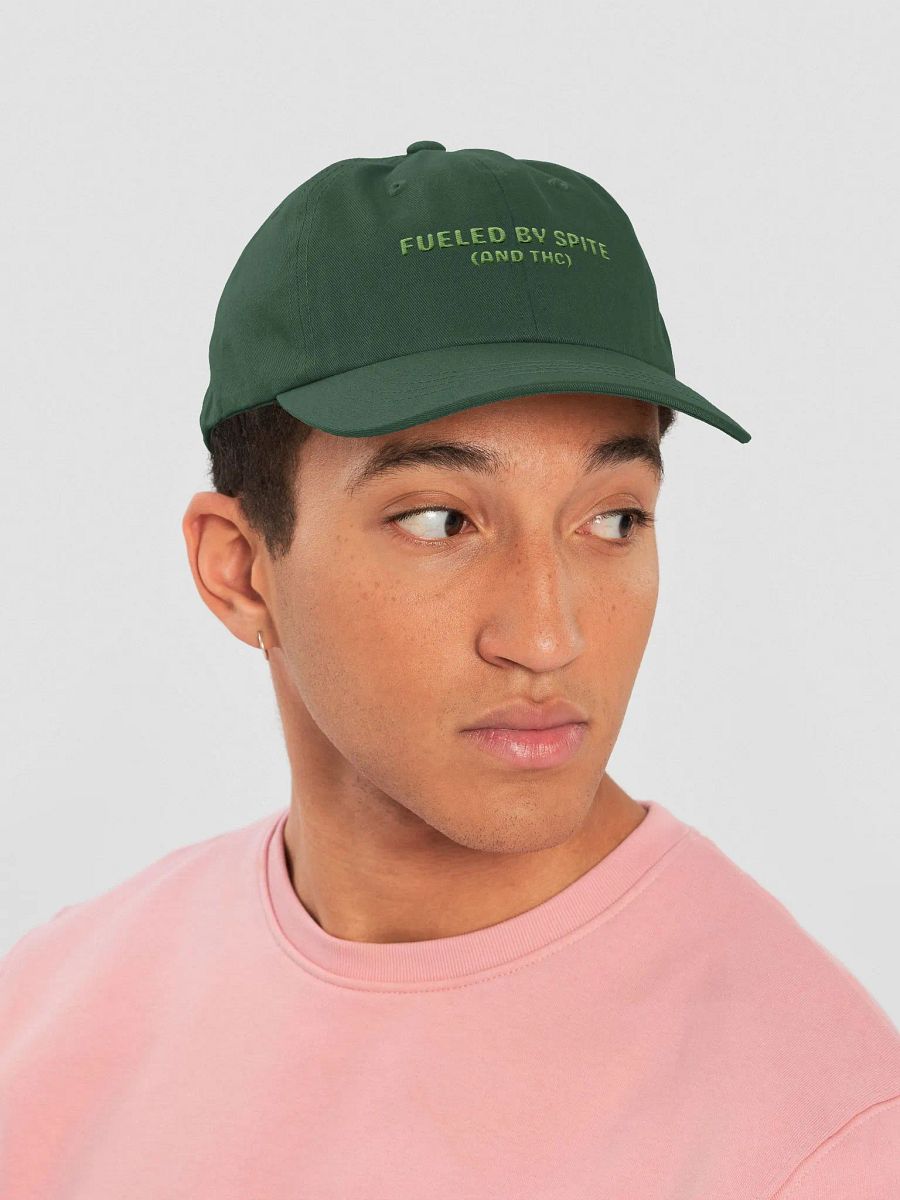 FUELED BY SPITE (green thread) embroidered classic dad hat product image (38)