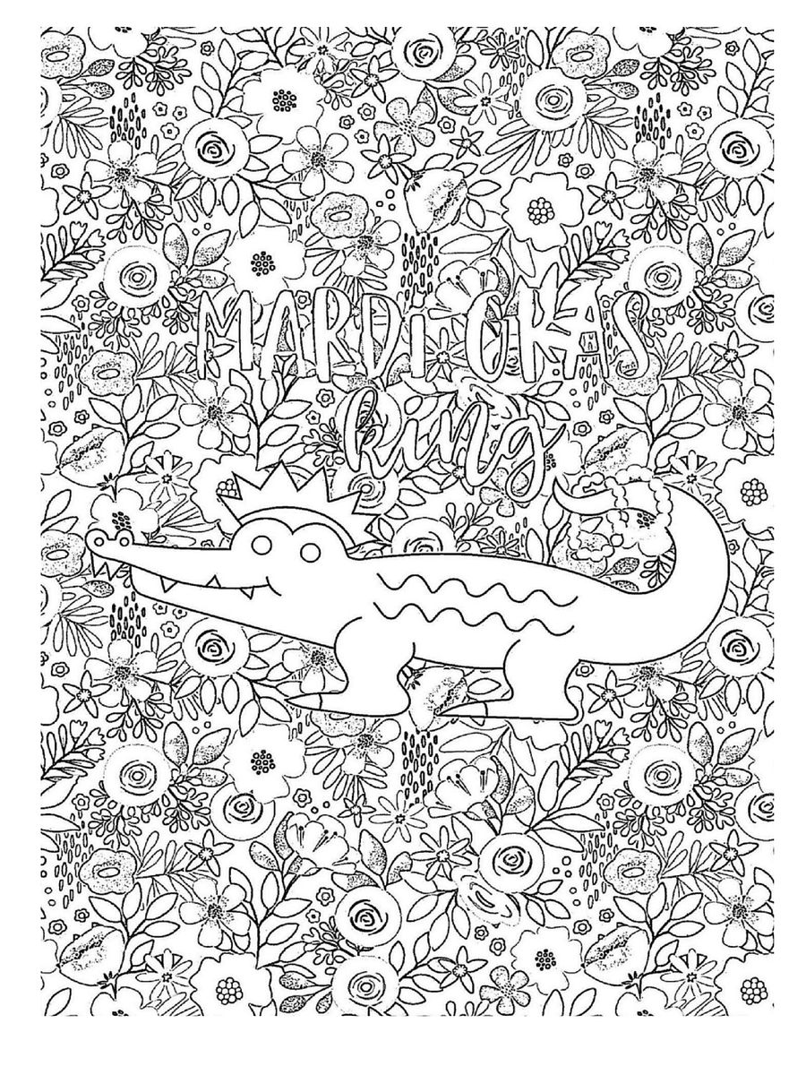 Mardi Gras Cutie Coloring Book for Adults: Calming Coloring Pages for Women, Relaxation Hobby Activity Book, Simple Coloring Line Art for Seniors product image (8)
