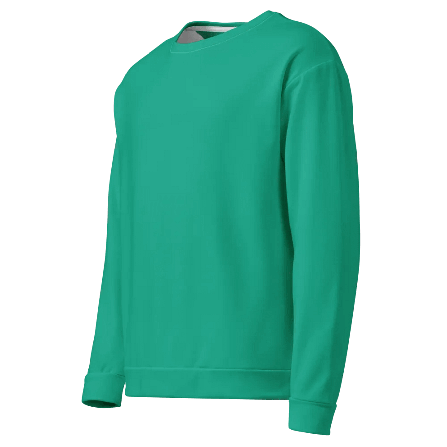 Plain Medium Sea Green Light Summer Unisex Recycled Polyester Heavyweight Premium Sweatshirt by Treasure Pie product image (3)